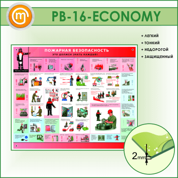 Стенд «Пожарная безопасность. Это должен знать каждый» (PB-16-ECONOMY)